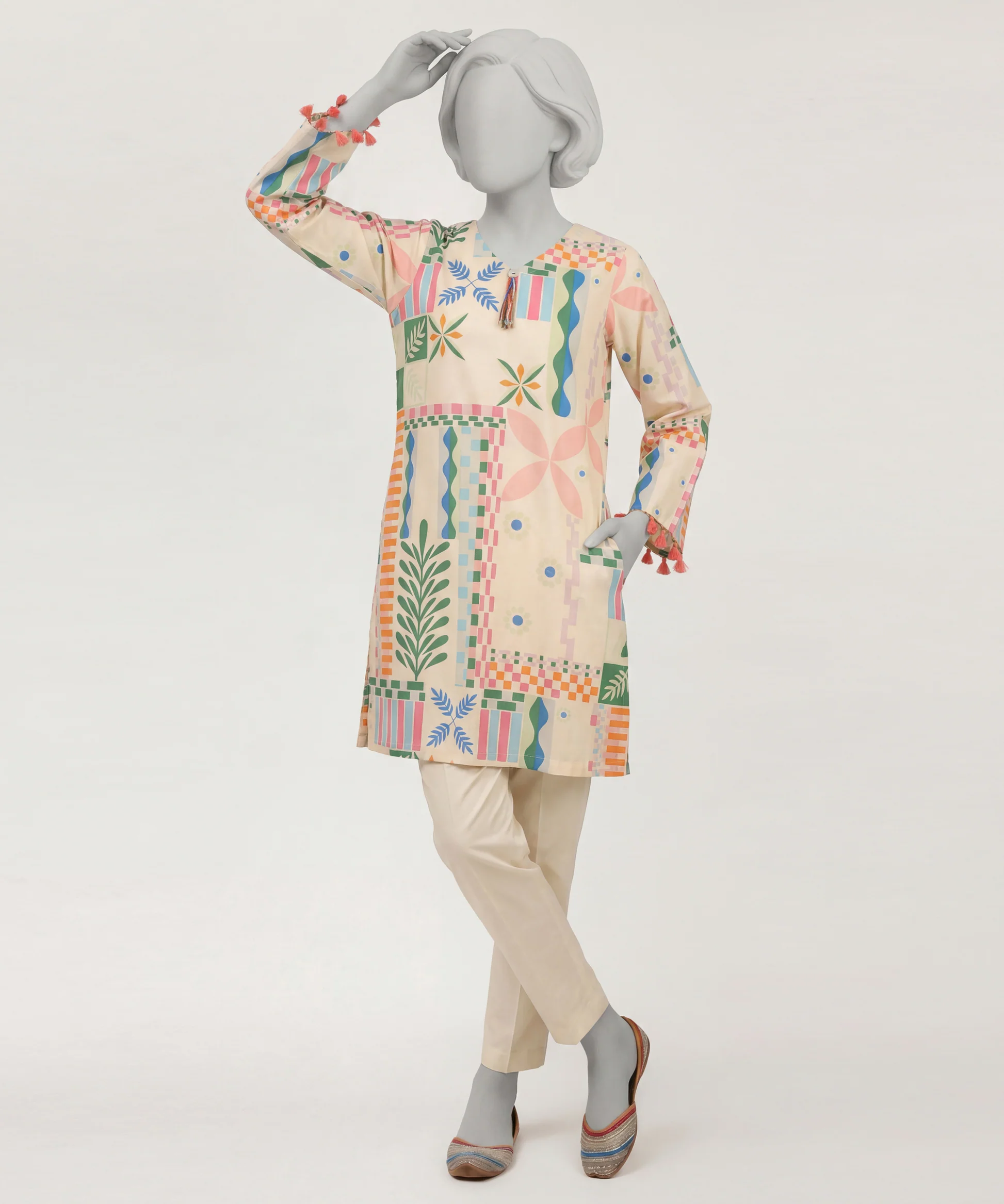 OFF-WHITE LAWN PRINTED STITCHED 2PC - Image 2