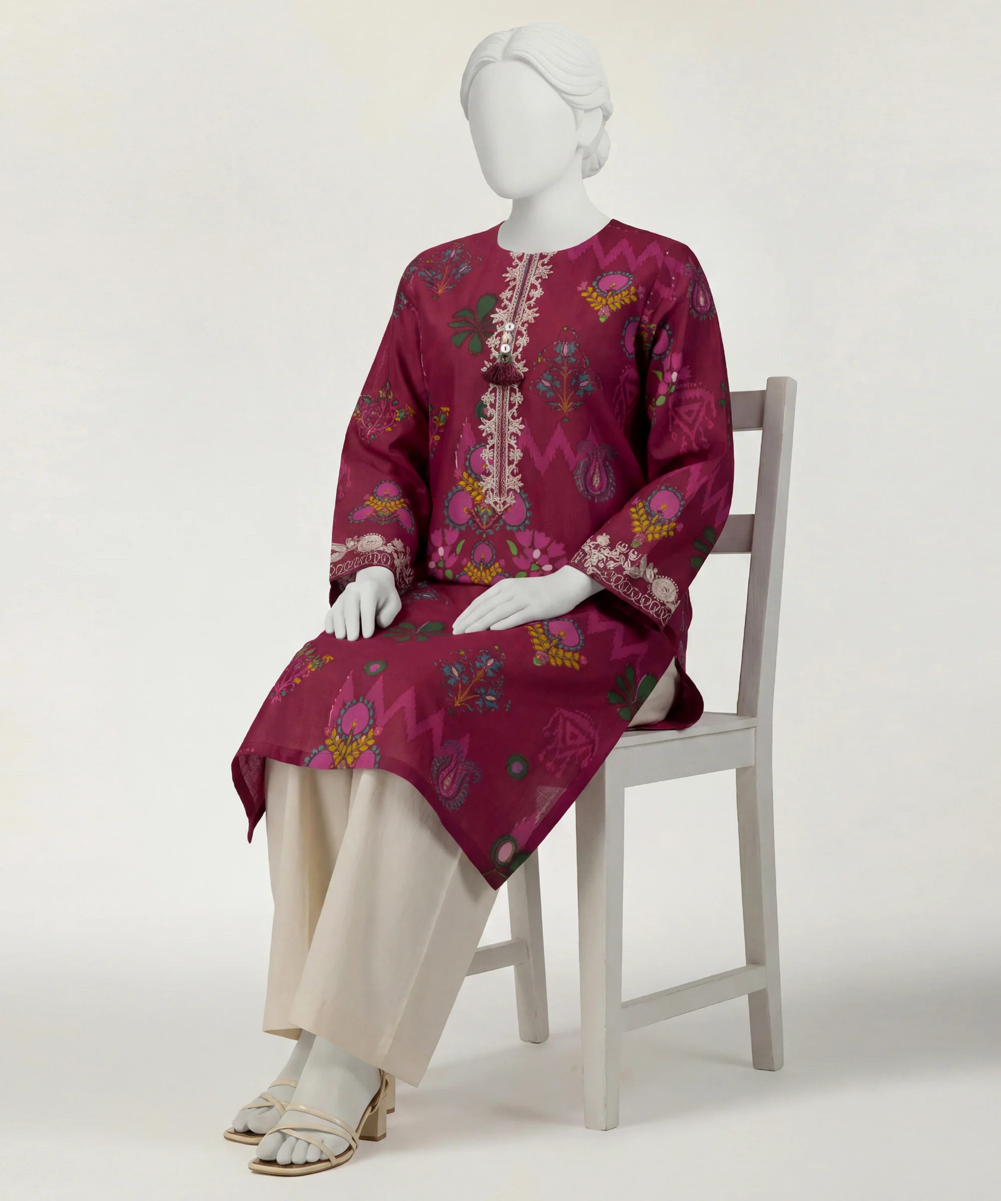 Multicolor Lawn Embroidered Unstitched 3pc - Image 5