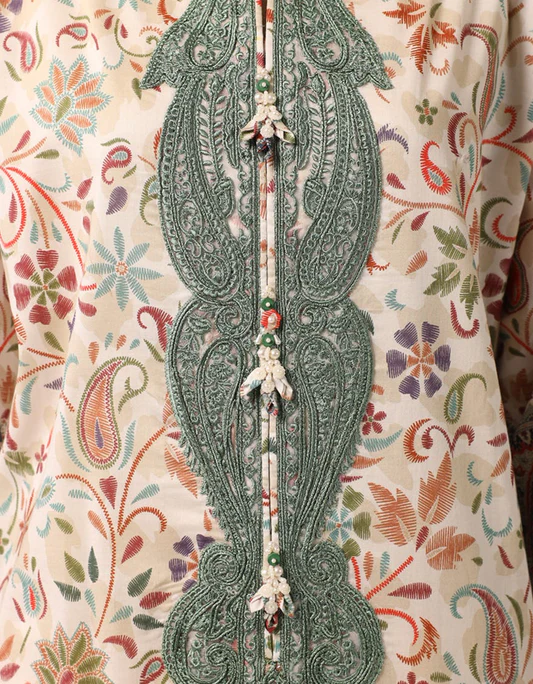 Multicolor Lawn Embroidered Unstitched 3pc - Image 2