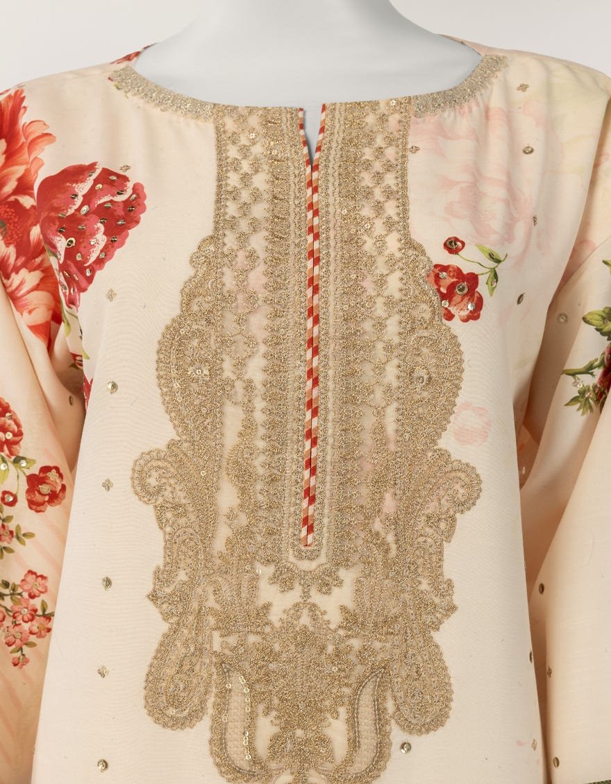 Multicolor Lawn Embroidered Unstitched 3pc - Image 4